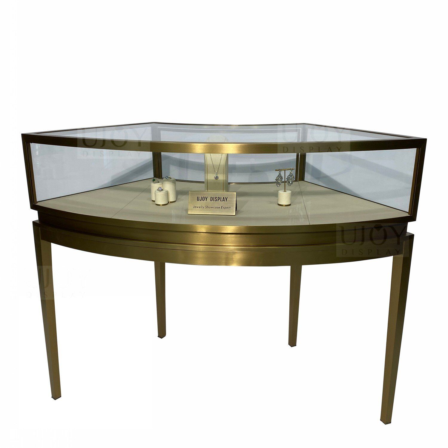 Curved Jewelry Showcases with metal frame UD015 (1) Curved Jewelry Showcases with metal frame UD015 (1)