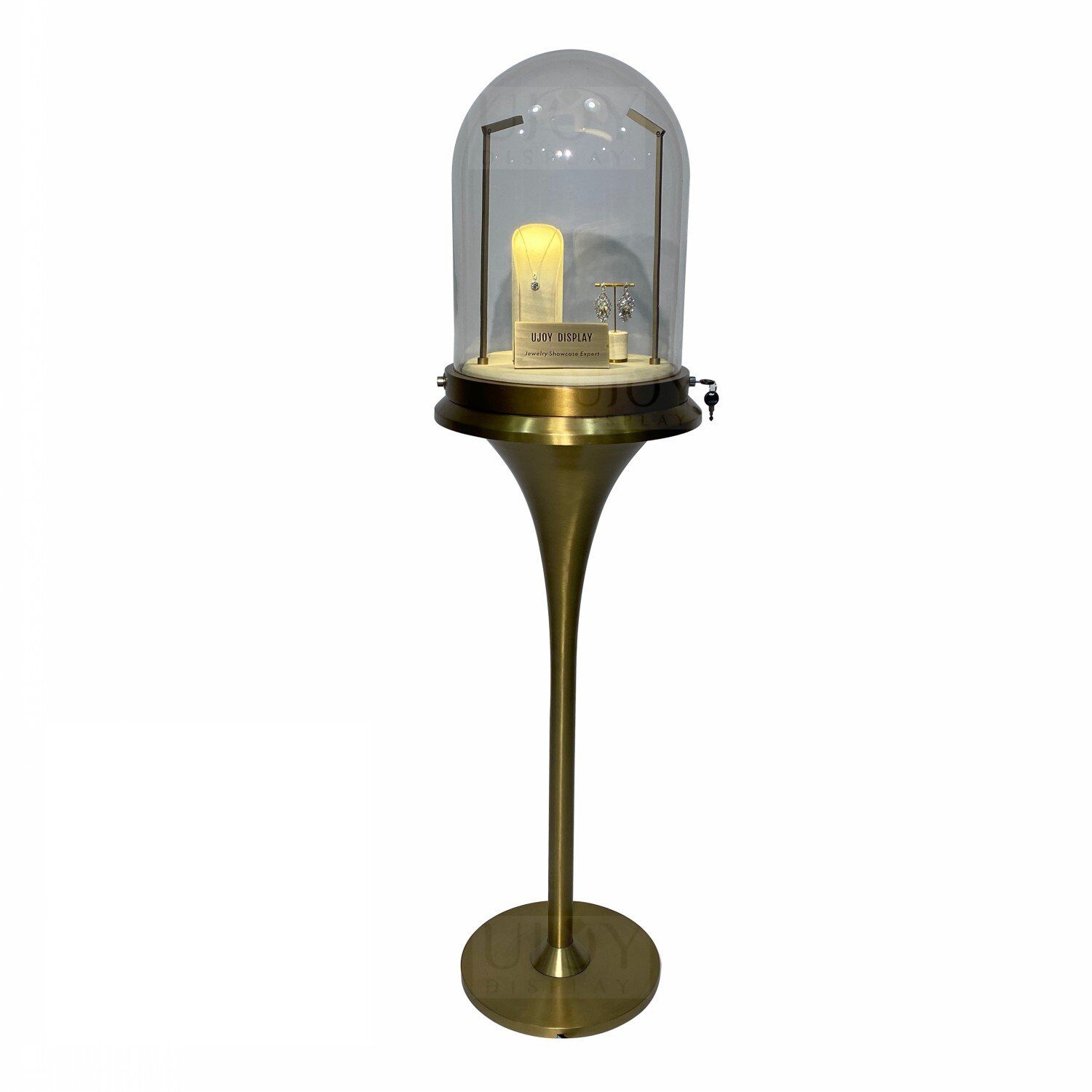 Glass dome jewelry showcase display with lock UD006 (1) Glass dome jewelry showcase display with lock UD006 (1)