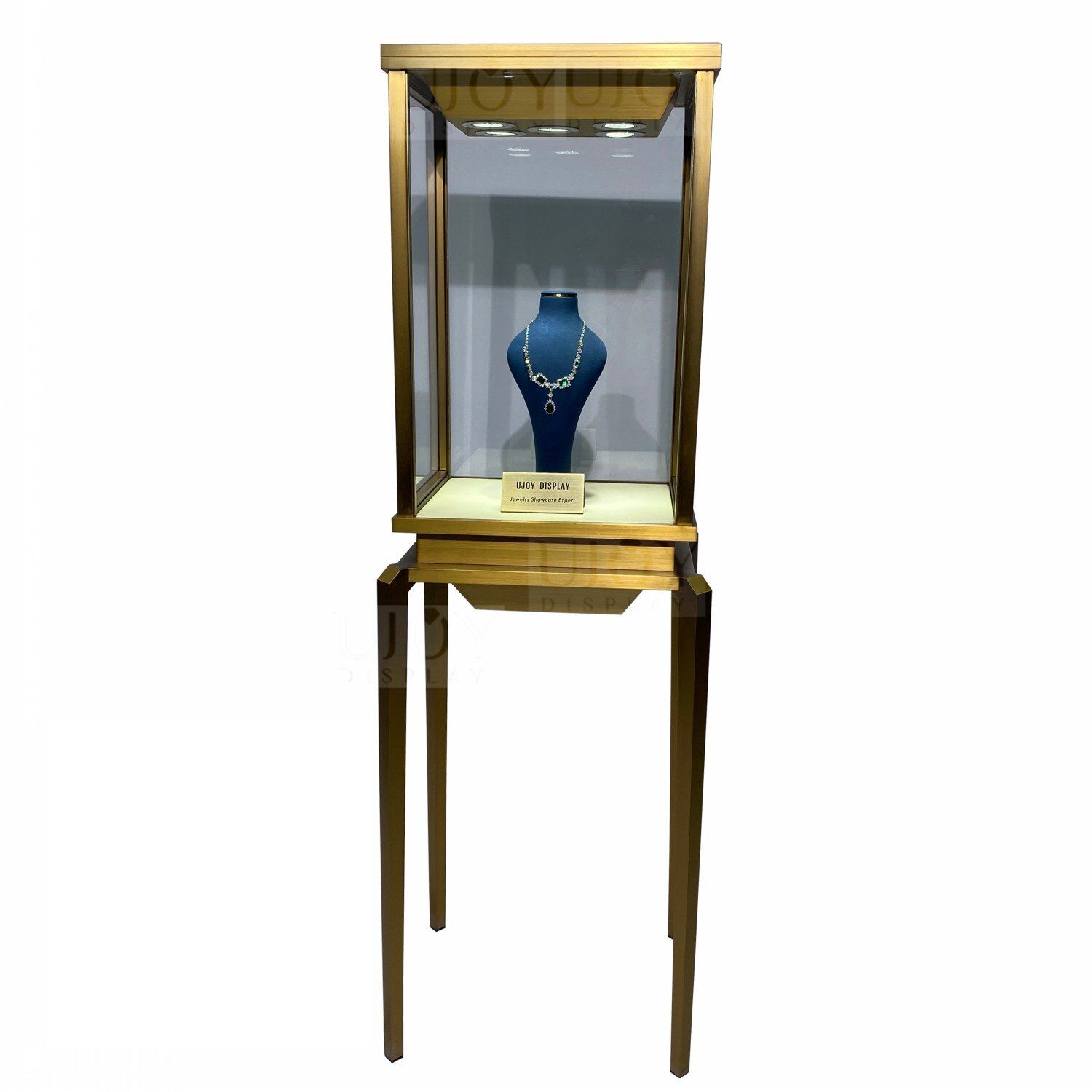 Glass vitrine top pedestal display showcase for jewelry UD005 (1) Glass vitrine top pedestal display showcase for jewelry UD005 (1)