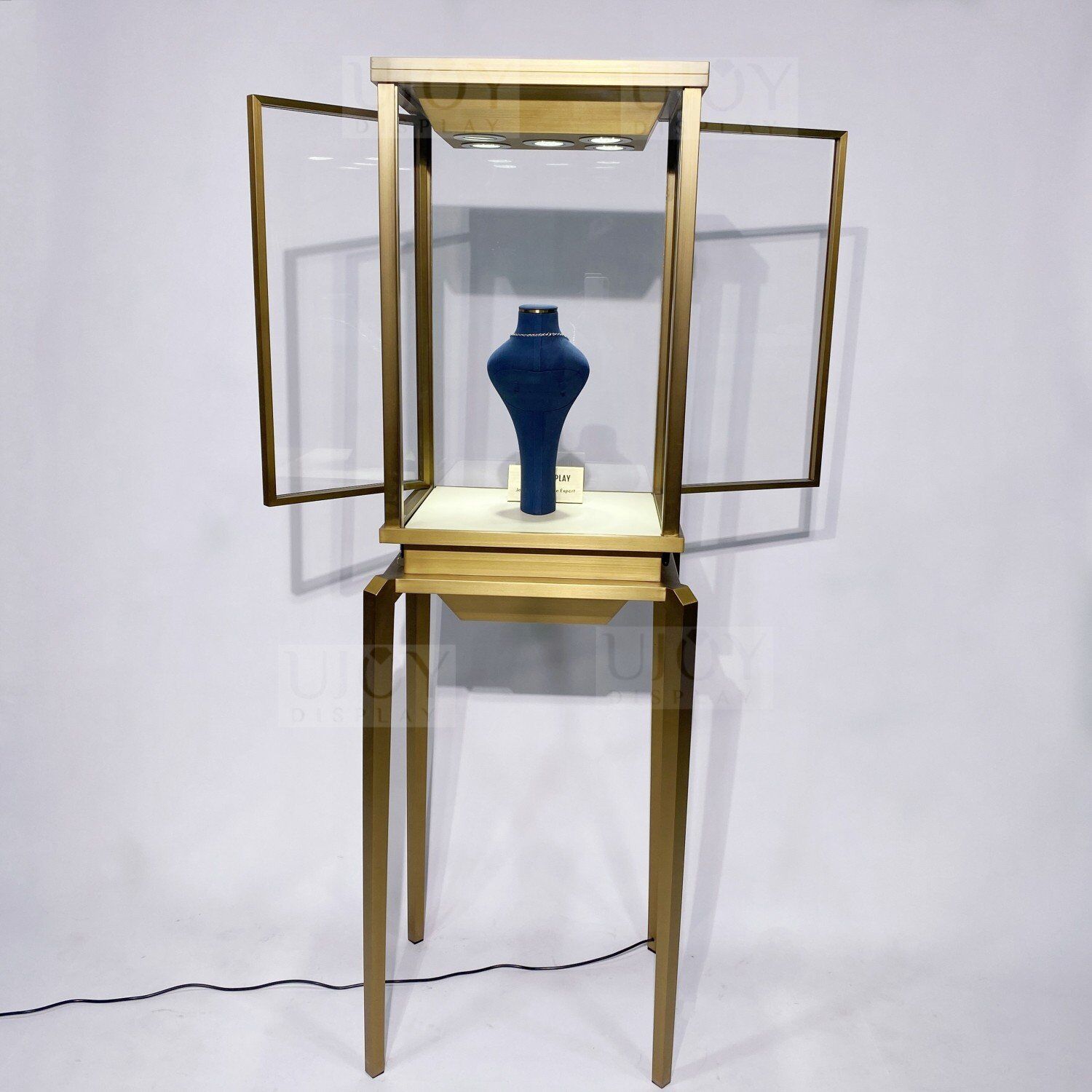 Glass vitrine top pedestal display showcase for jewelry UD005 (4) Glass vitrine top pedestal display showcase for jewelry UD005 (4)
