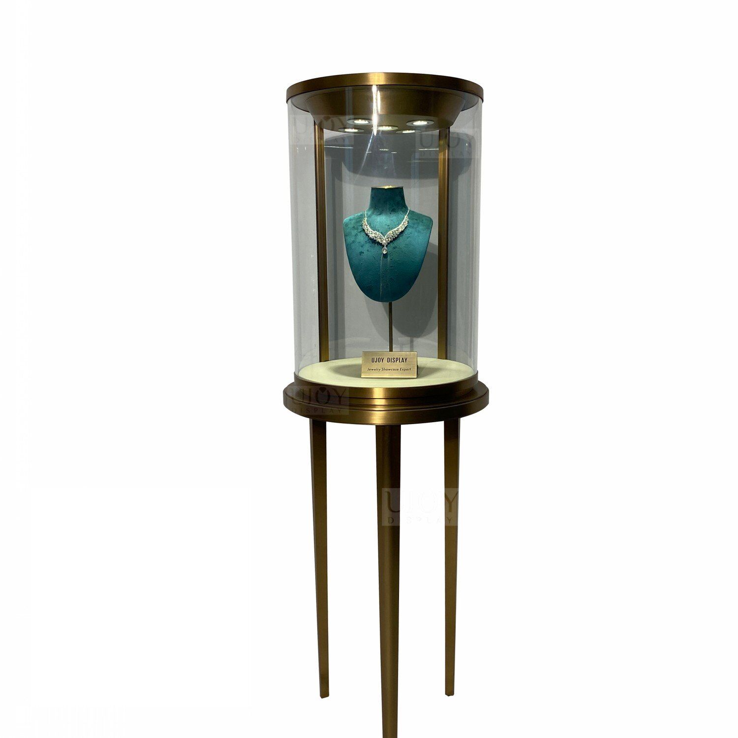 Round Tower Showcase Glass Pedestal Display UD018 (1) Round Tower Showcase Glass Pedestal Display UD018 (1)