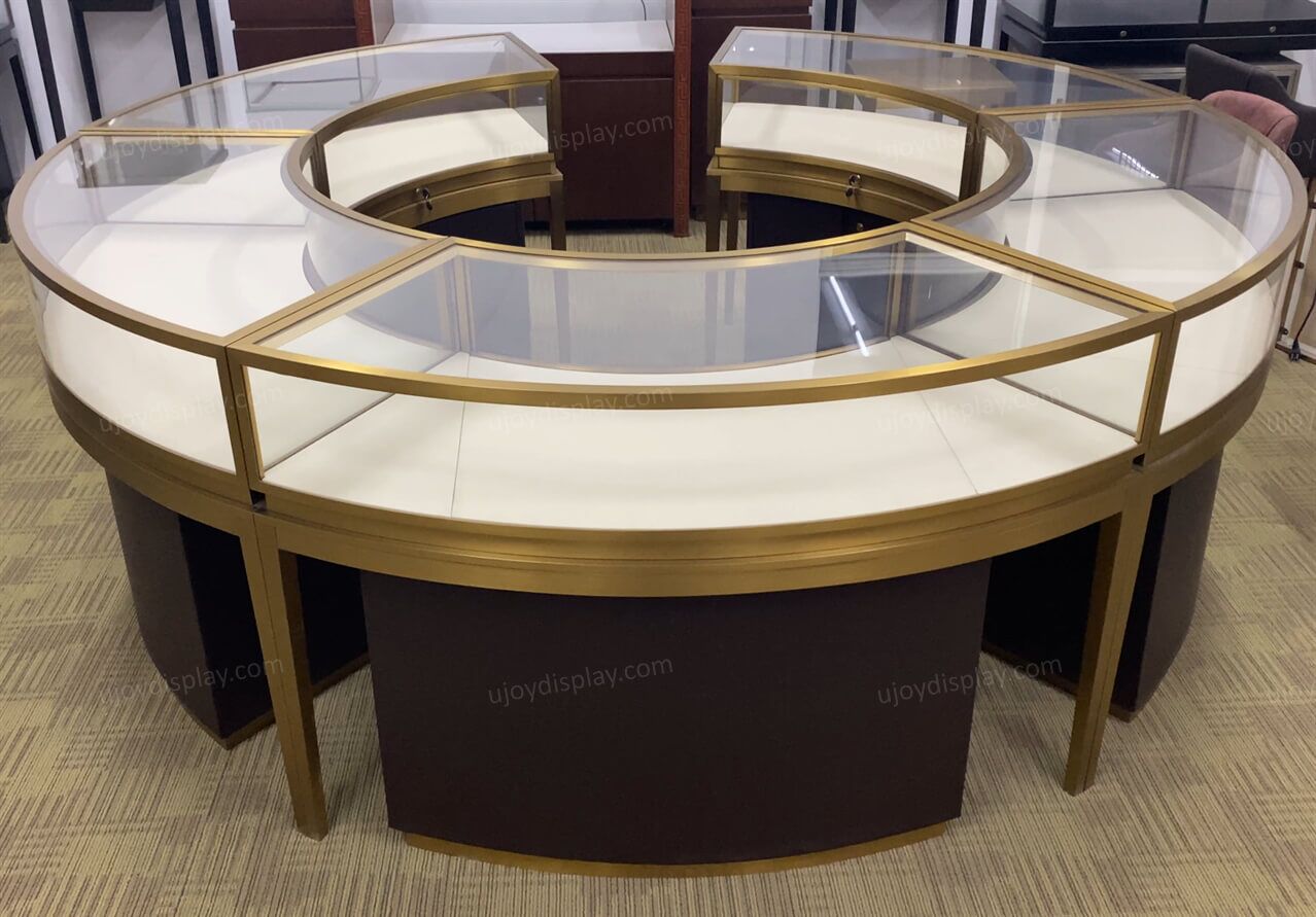 Round jewelry kiosk in mall from kiosk manufacturer from ujoydisplay (11) Round jewelry kiosk in mall from kiosk manufacturer from ujoydisplay (11)