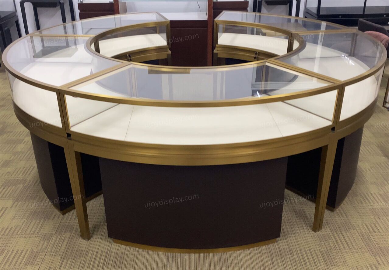 Round jewelry kiosk in mall from kiosk manufacturer from ujoydisplay (9) Round jewelry kiosk in mall from kiosk manufacturer from ujoydisplay (9)